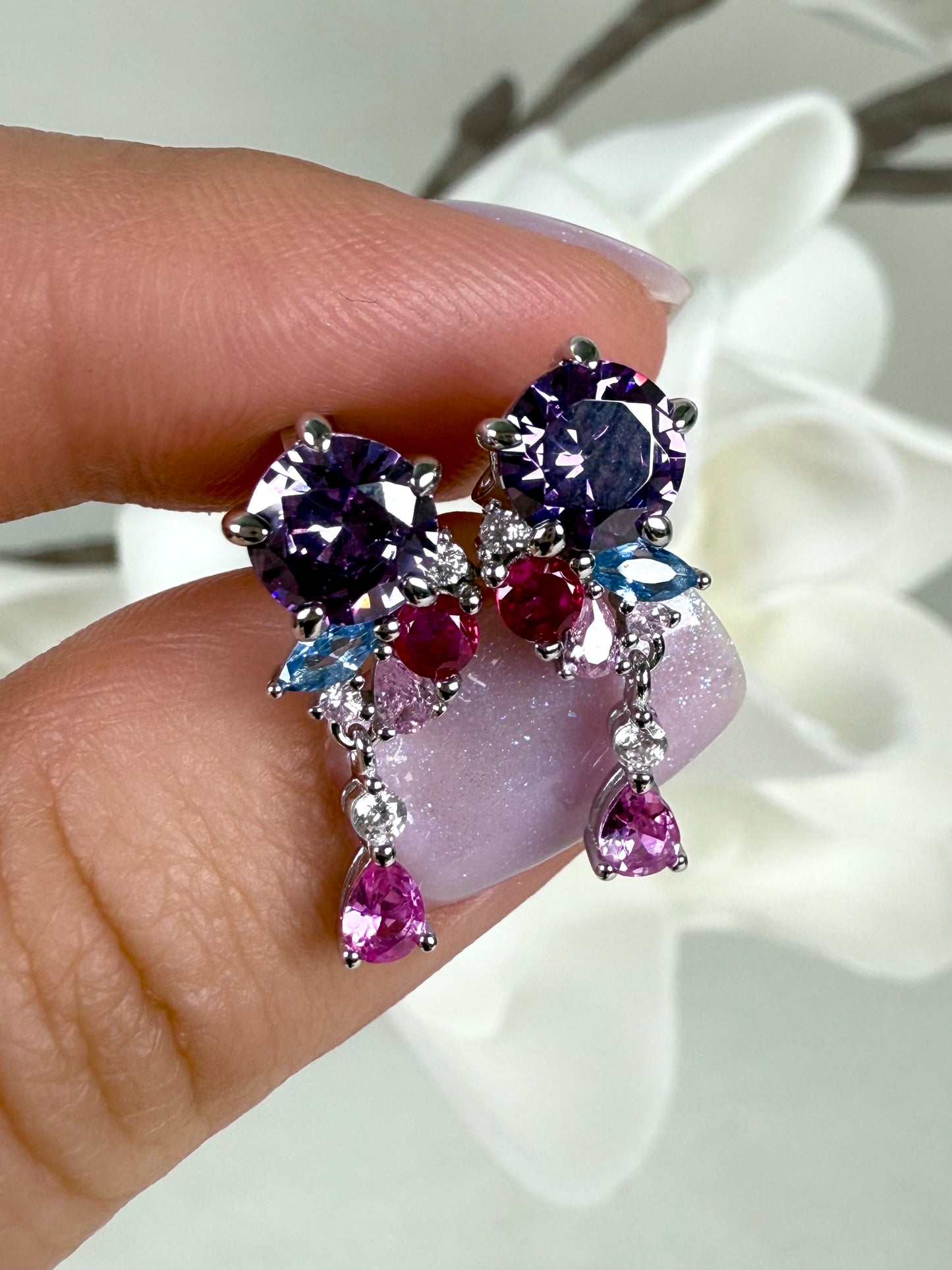 Midnight Rose - Ohrringe 925 Silber