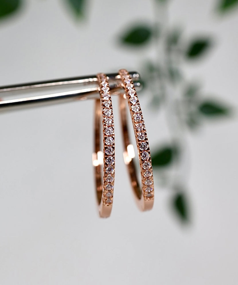 Evelis Moissanit Ohrringe Rose Gold