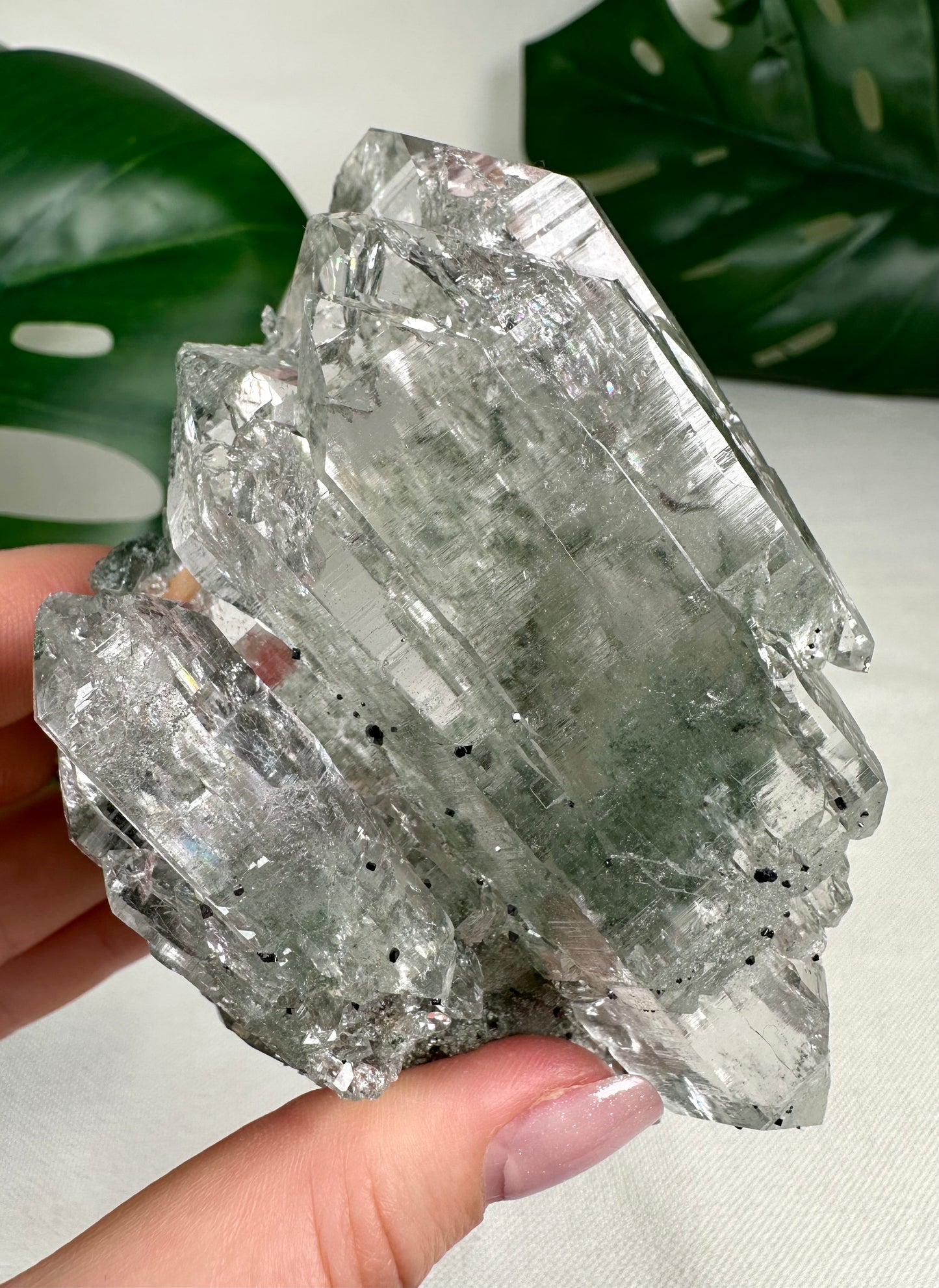Himalaya Quarz 'Gwindel' mit Anatas & Chlorit & Rutil HQ Nr.1849HG