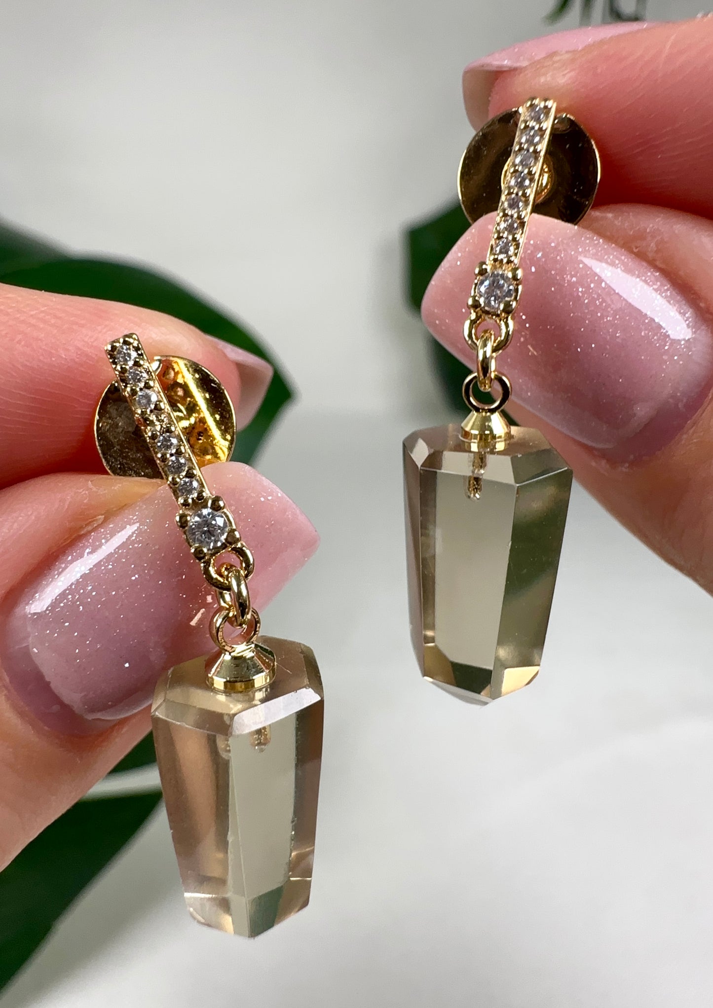 Pendientes de citrino n.º 70C2