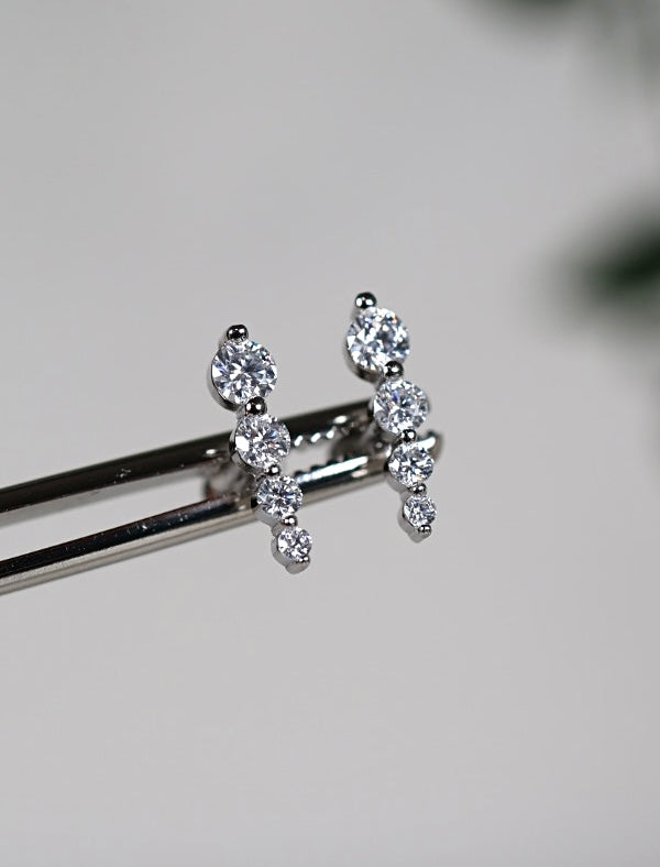 Seren Moissanit Ohrstecker - Piercing Silber