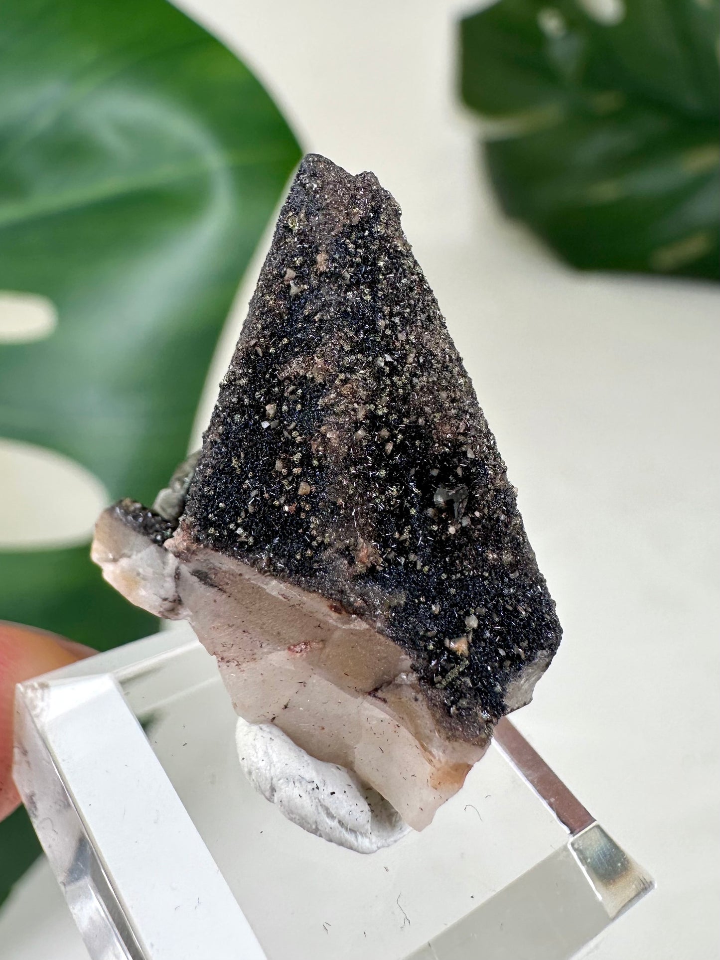 Dogtooth Calcite x Psilomelane x Pyrite No.38DC