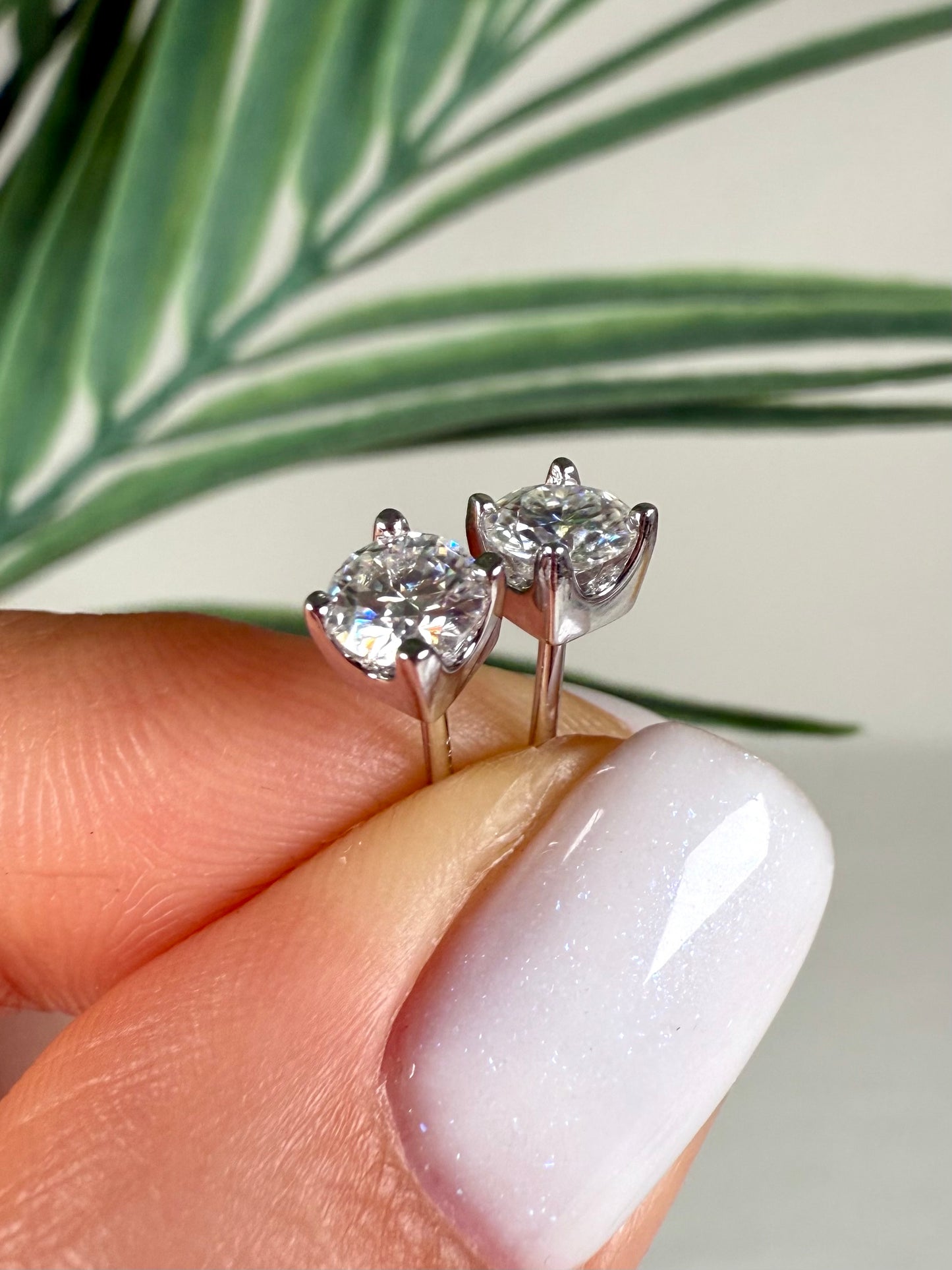 Veya Moissanit Ohrstecker 4,5mm - 0,8 ct. Silber