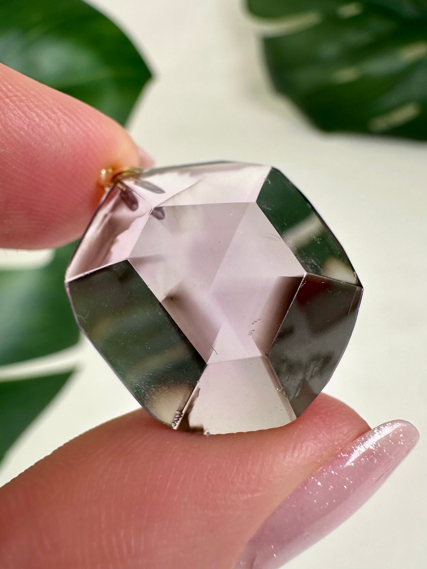 Amethyst mit Rauchquarz Phantom Anhänger Nr.43A3
