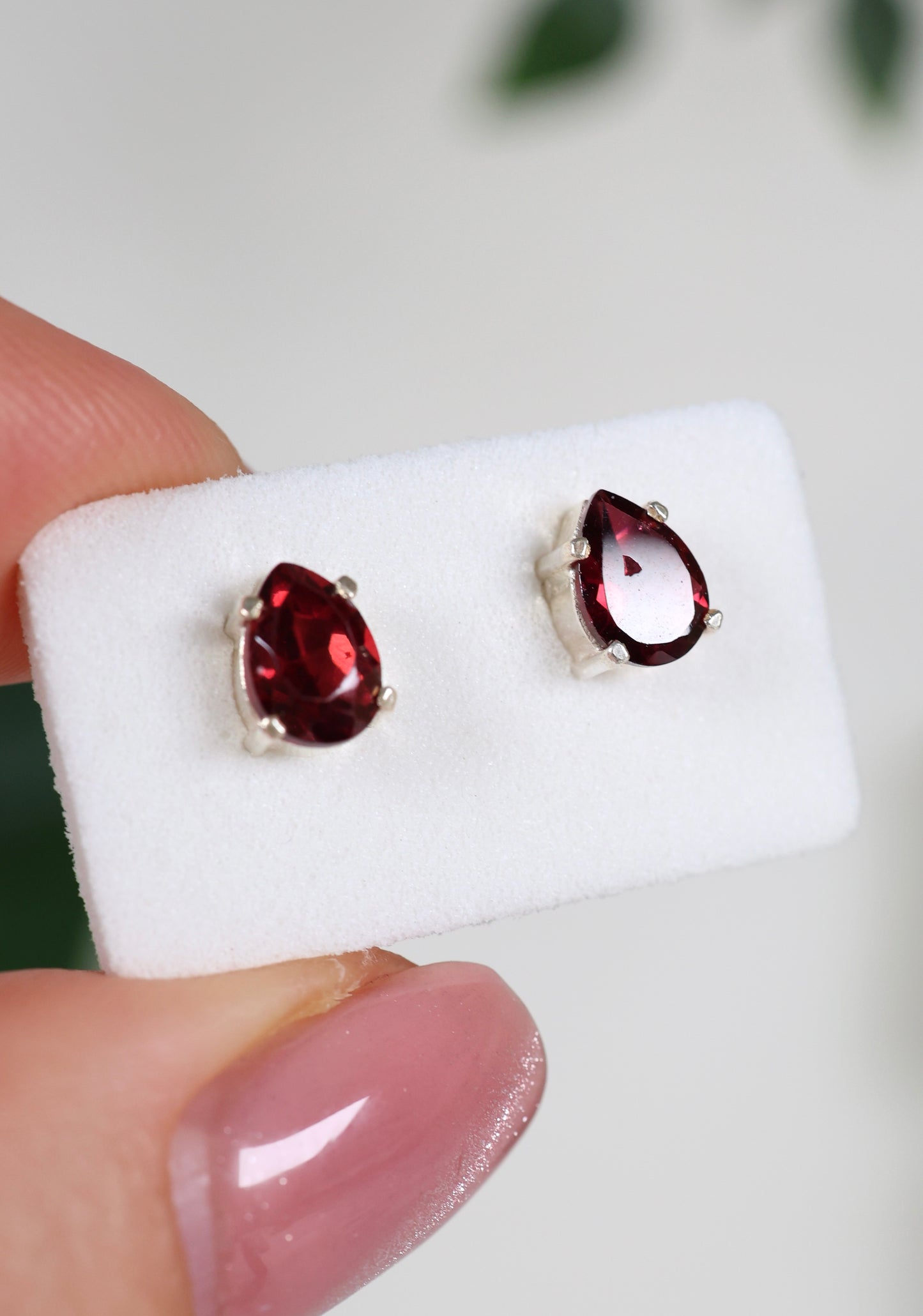 Granat Ohrstecker 925 Silber Nr.50GO