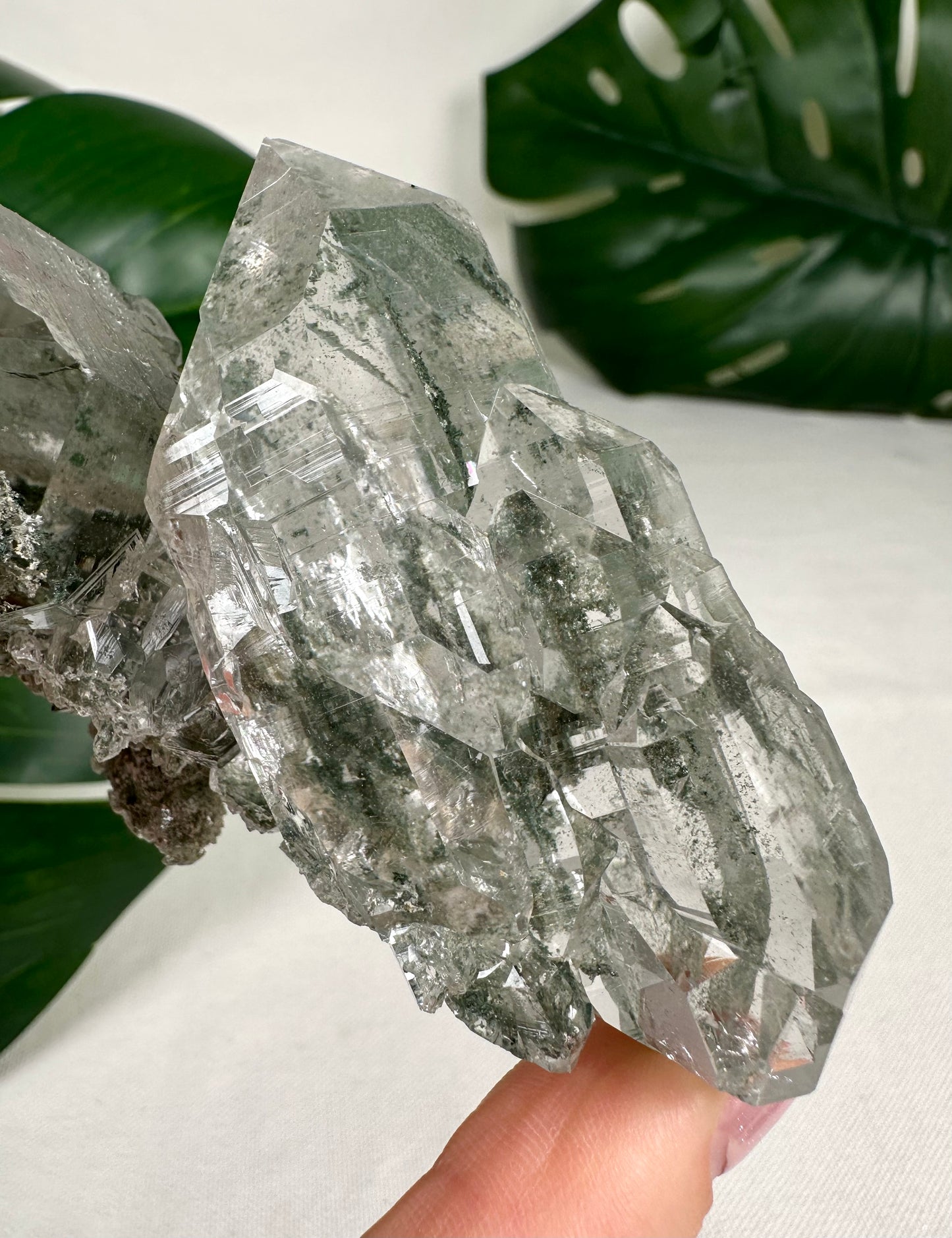 Himalaya Quarz 'Gwindel' mit Anatas & Chlorit Nr.835HG