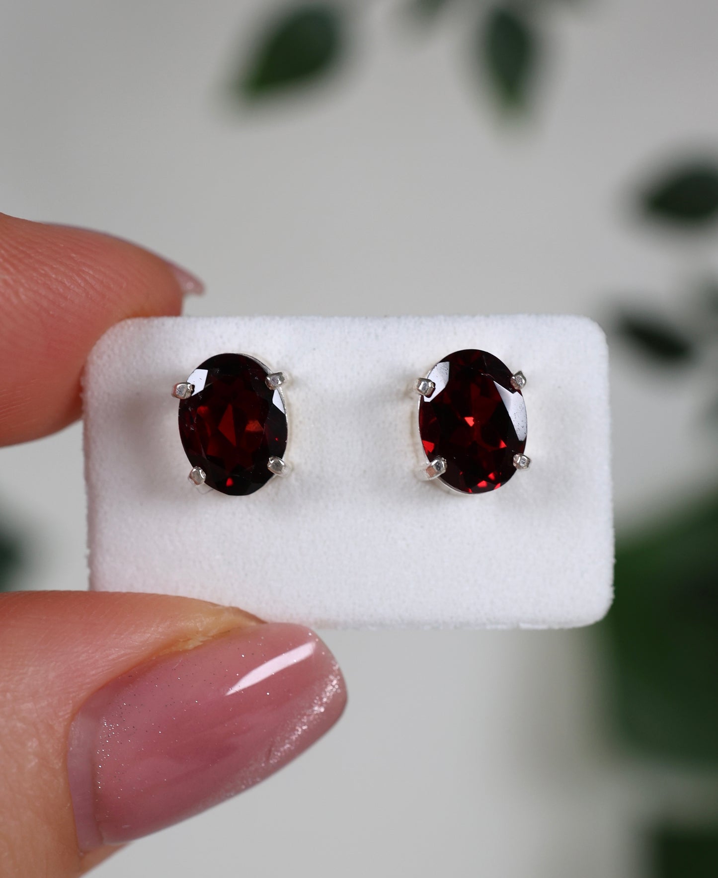 Granat Ohrstecker 925 Silber Nr.63G1