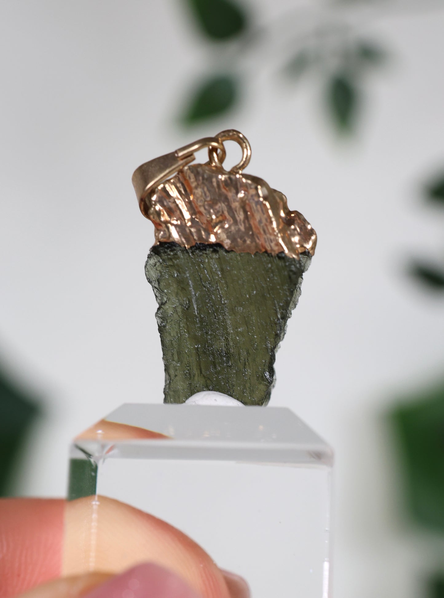 Moldavit Anhänger galvanisiert Sammlerstück Nr.197MO