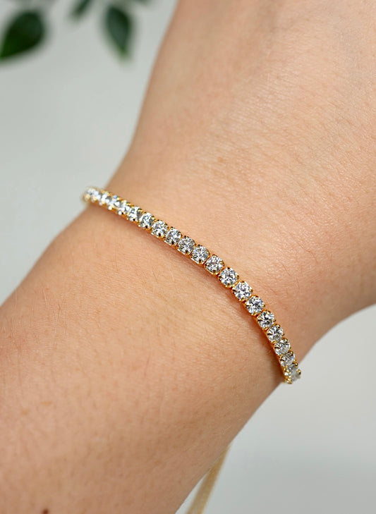 Nova Moissanit Armband 3mm Vergoldet