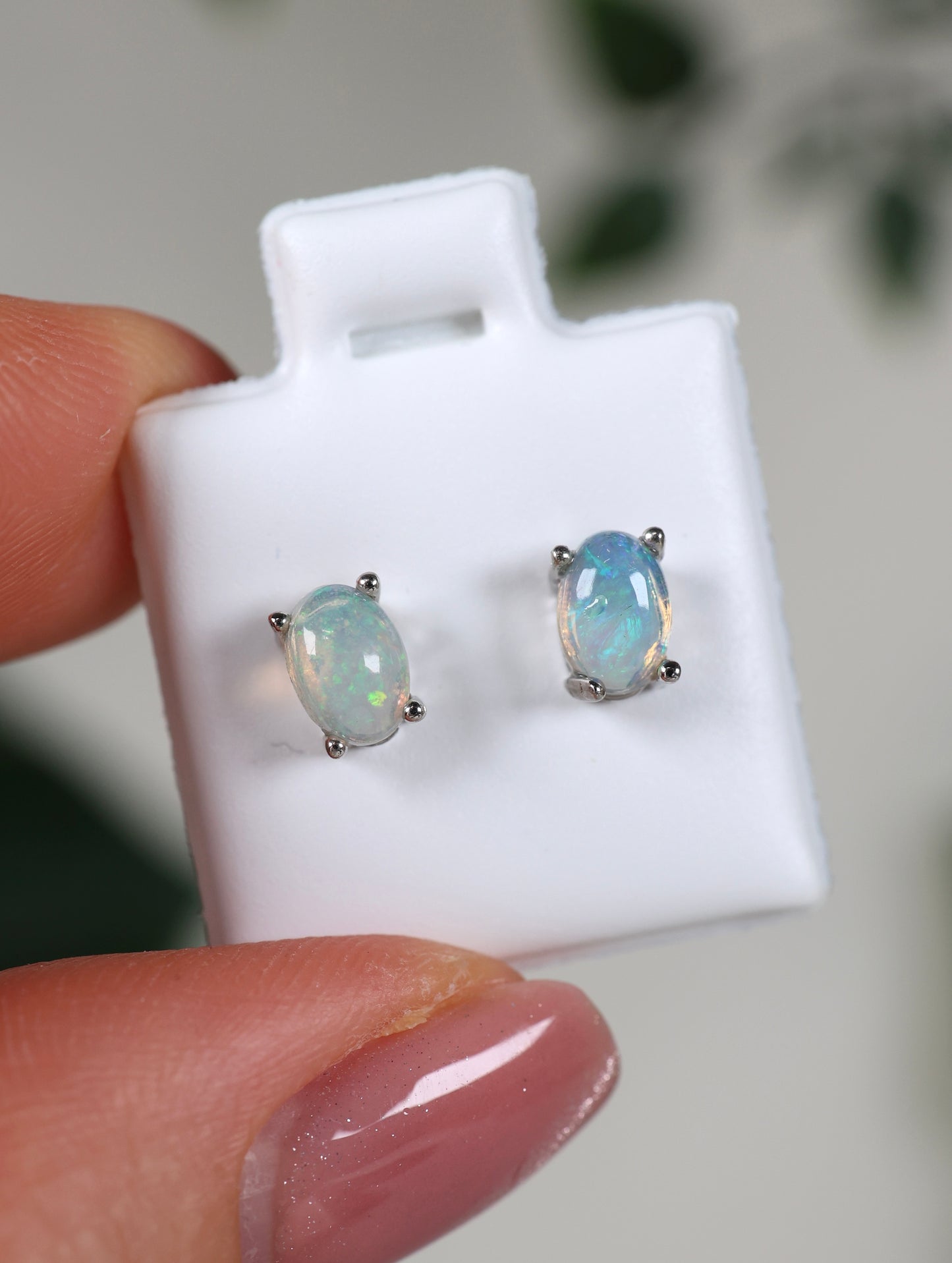 Helle Opal Ohrstecker 925 Silber - Auswahl