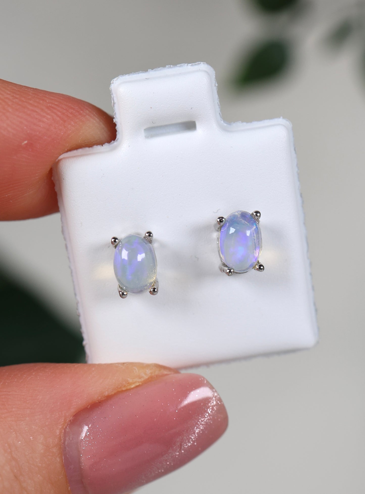 Helle Opal Ohrstecker 925 Silber - Auswahl