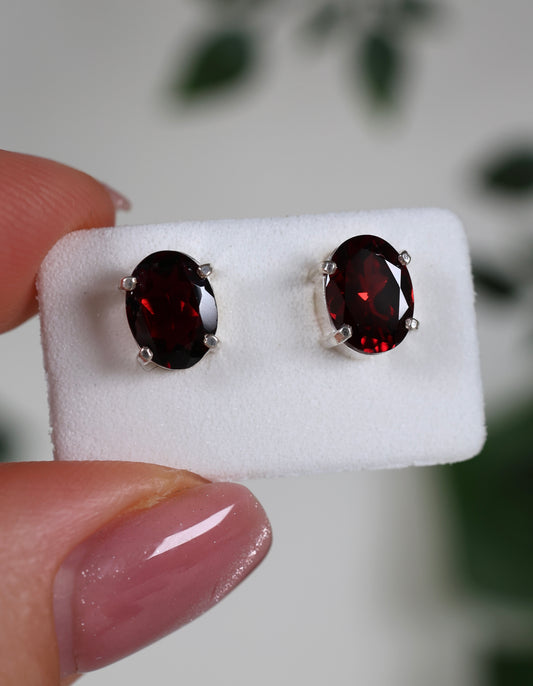 Granat Ohrstecker 925 Silber Nr.63G1