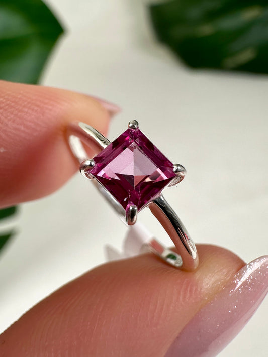Pink Topas Ring in 925 Silber - Größe 54