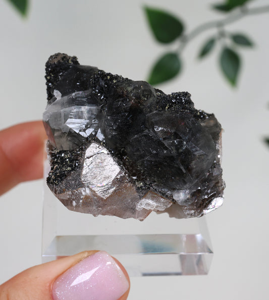 Dogtooth Calcite x Psilomelane x Pyrite x Pagoda Calcite No.130DC