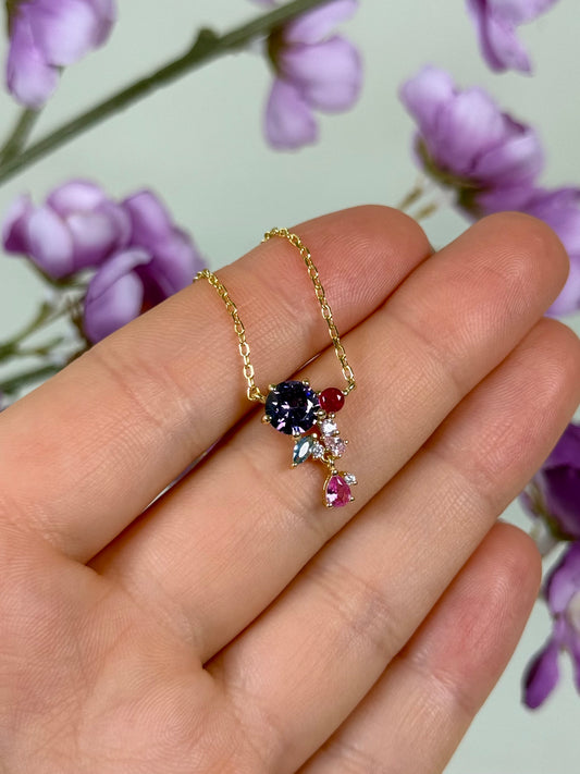 Midnight Rose - Kette 925 Silber Vergoldet