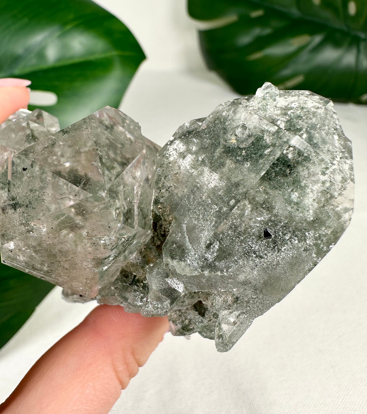 Himalaya Quarz 'Gwindel' mit Anatas & Chlorit Nr.835HG
