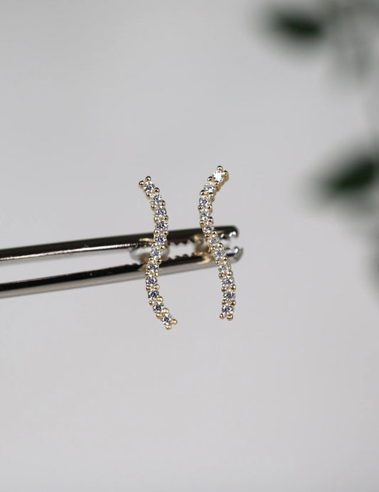 Neris Moissanit Ohrstecker - Piercing Vergoldet