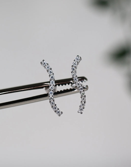 Neris Moissanit Ohrstecker - Piercing Silber