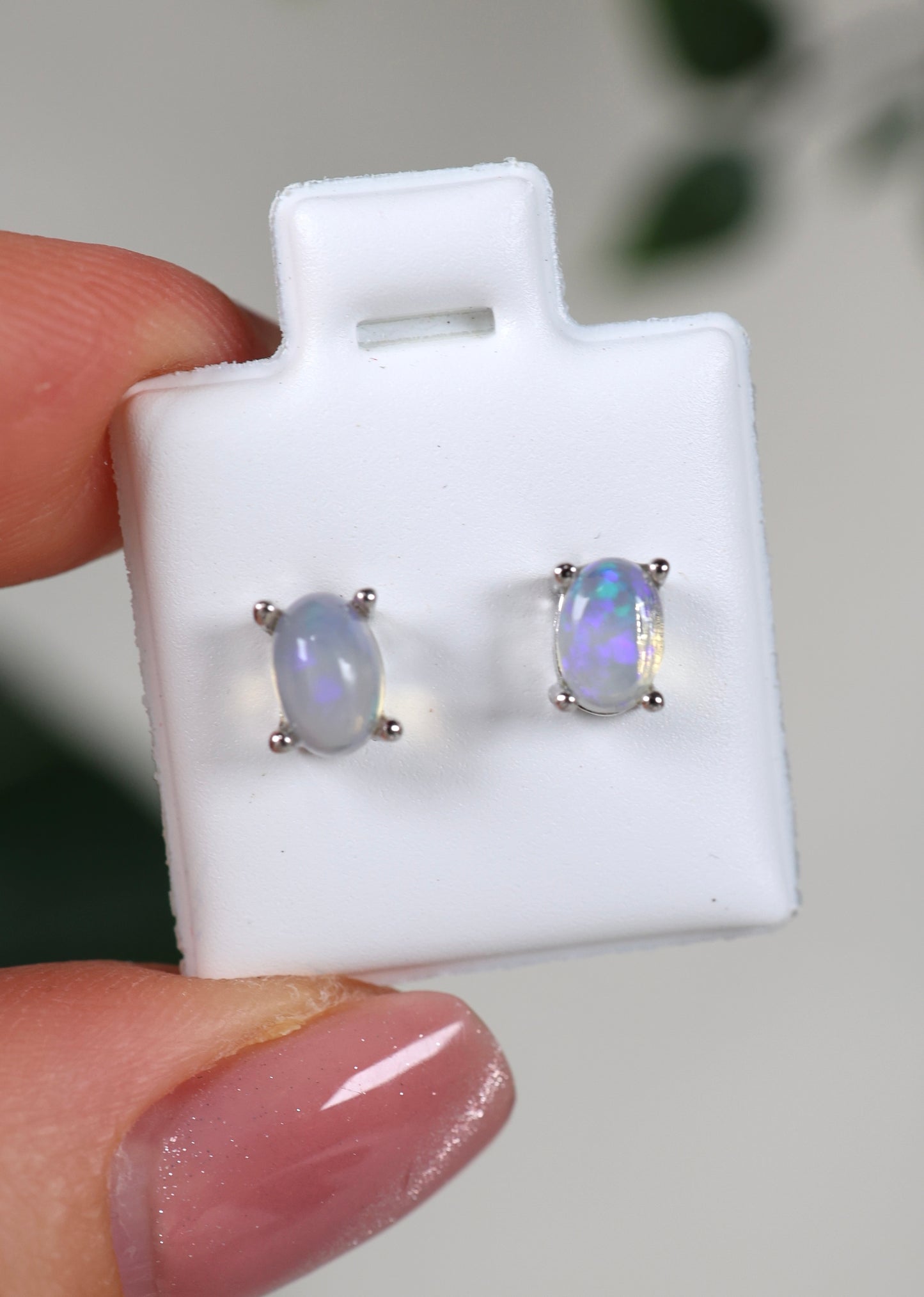 Helle Opal Ohrstecker 925 Silber - Auswahl