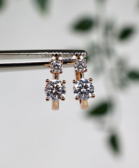 Valenne Moissanit Ohrringe Rose Gold