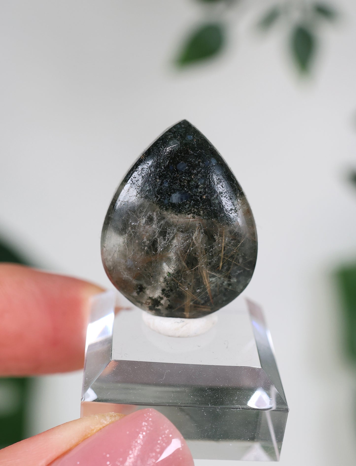 Himalaya Quarz x Chlorit x Rutil Cabochon - Auswahl