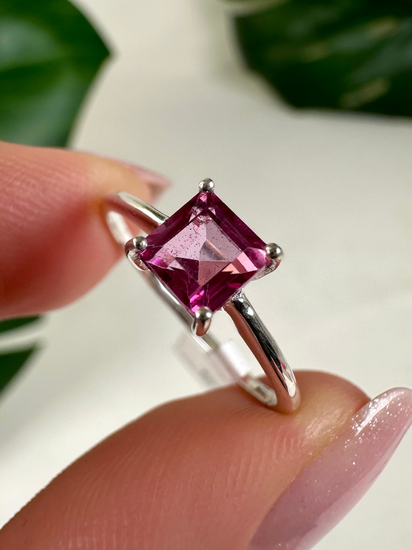 Pink Topas Ring in 925 Silber - Größe 57