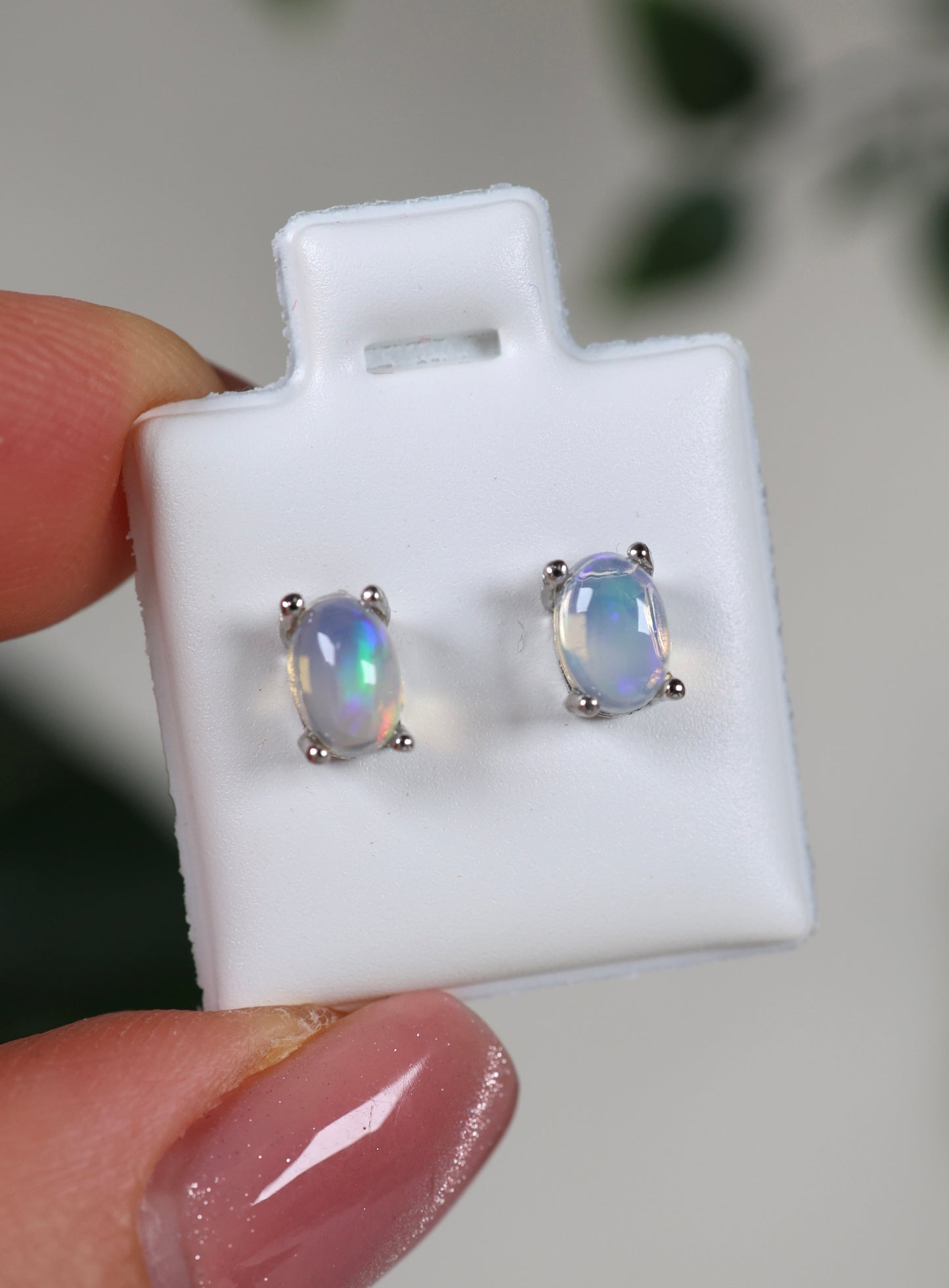 Helle Opal Ohrstecker 925 Silber - Auswahl