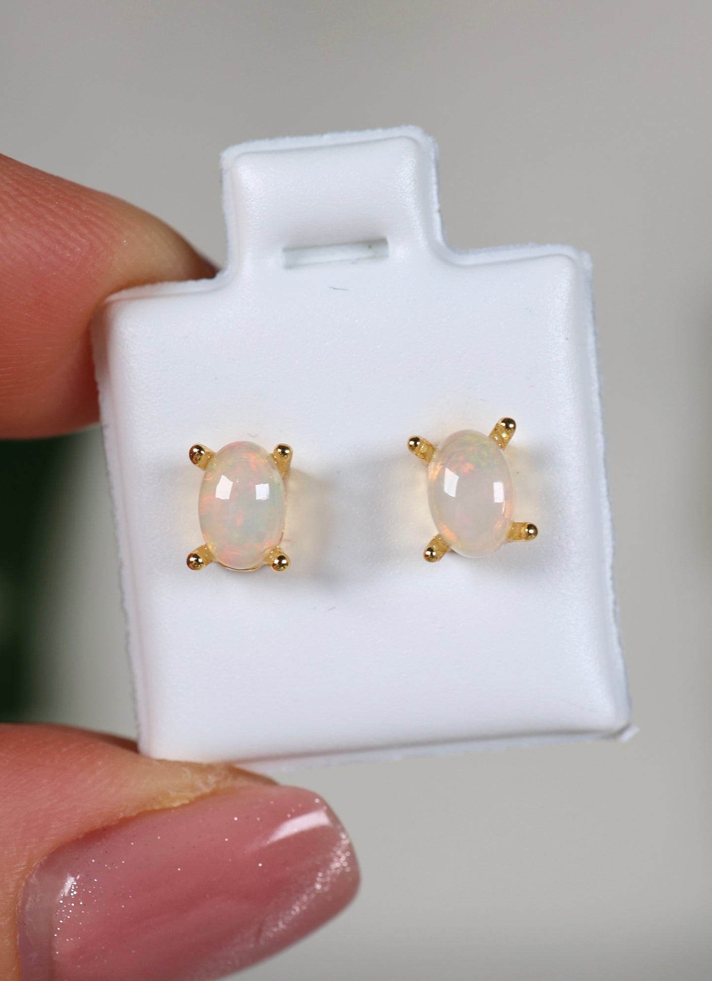 Helle Opal Ohrstecker Vergoldet - Auswahl