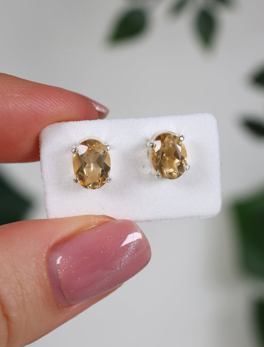 Citrin Ohrstecker 925 Silber Nr.75C1