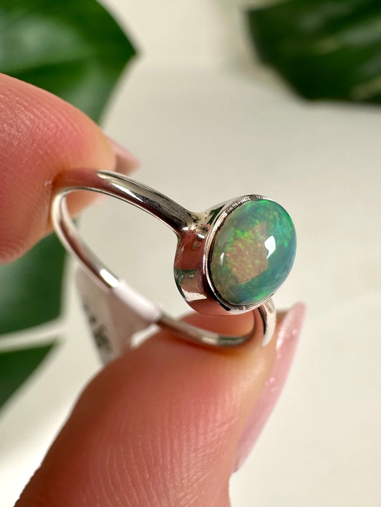 Äthiopischer Opal Ring in 925 Silber - Größe 54