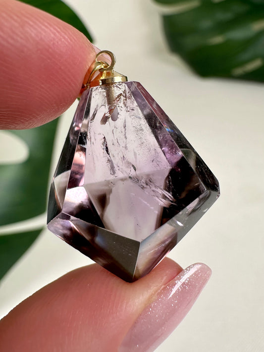 Amethyst mit Rauchquarz Phantom Anhänger Nr.44A2