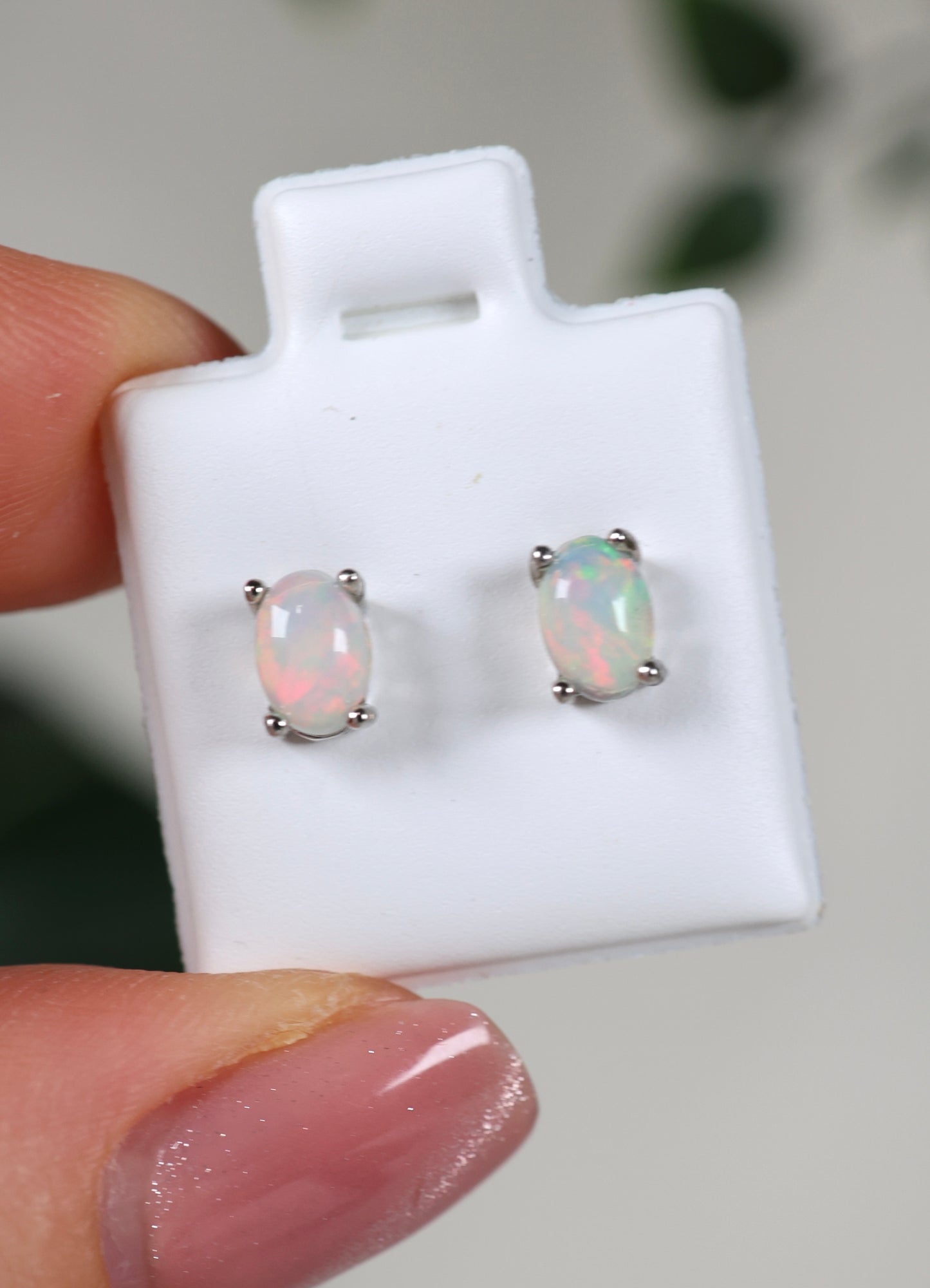 Helle Opal Ohrstecker 925 Silber - Auswahl