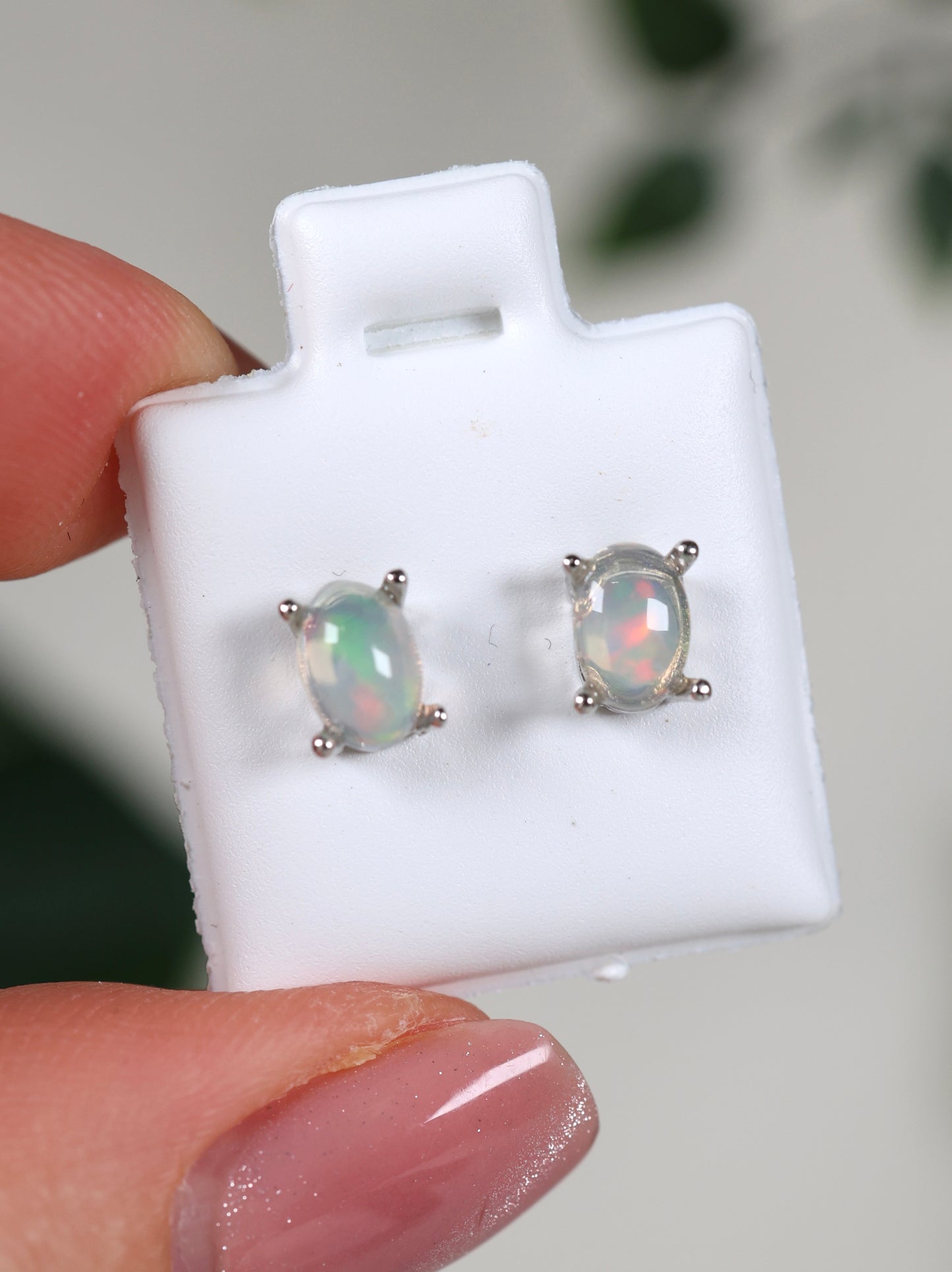 Helle Opal Ohrstecker 925 Silber - Auswahl