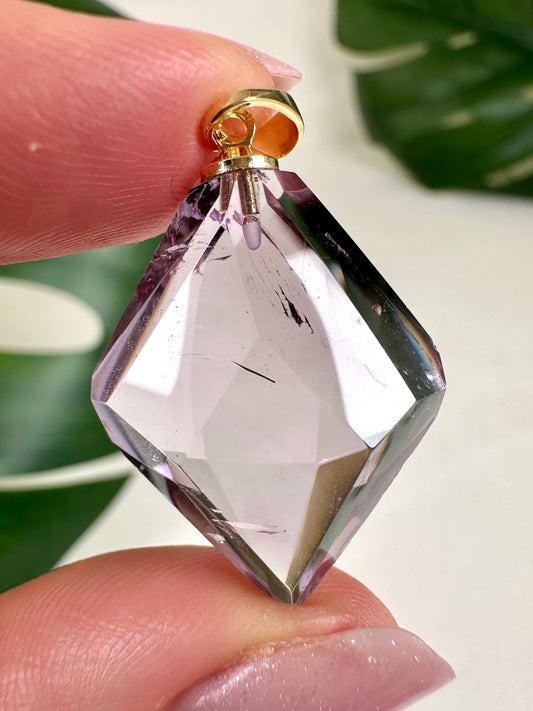 Amethyst mit Rauchquarz Phantom Anhänger Nr.43A2
