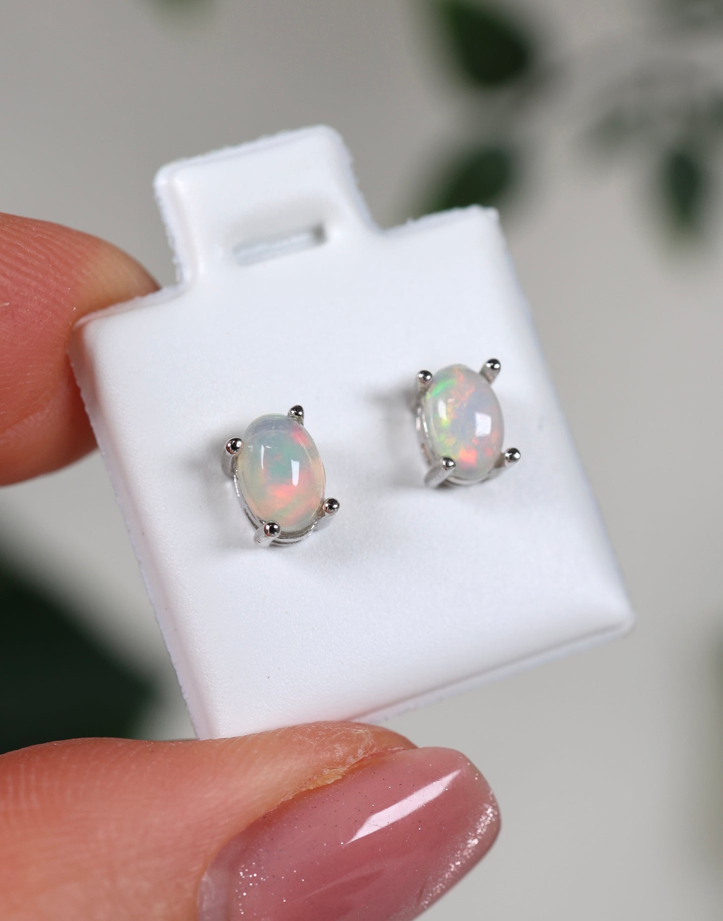 Helle Opal Ohrstecker 925 Silber - Auswahl