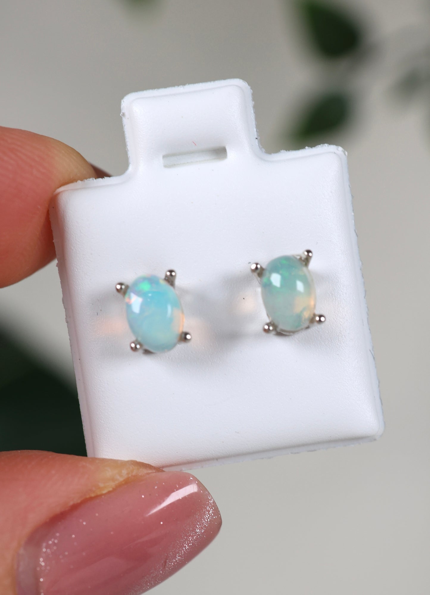 Helle Opal Ohrstecker 925 Silber - Auswahl