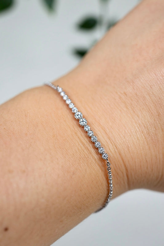 Cira Moissanit Armband Silber