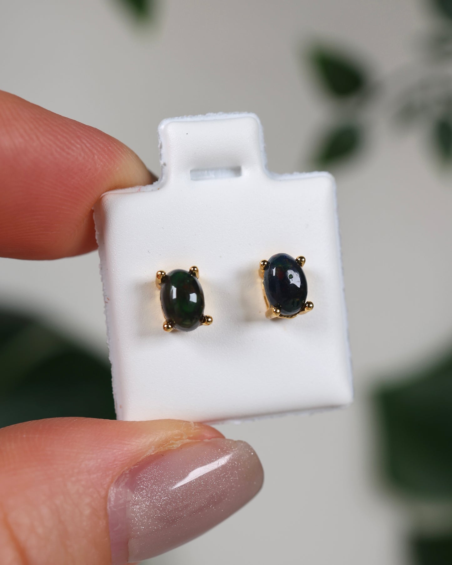 Opal Ohrstecker 925 Silber Vergoldet Nr.33D3