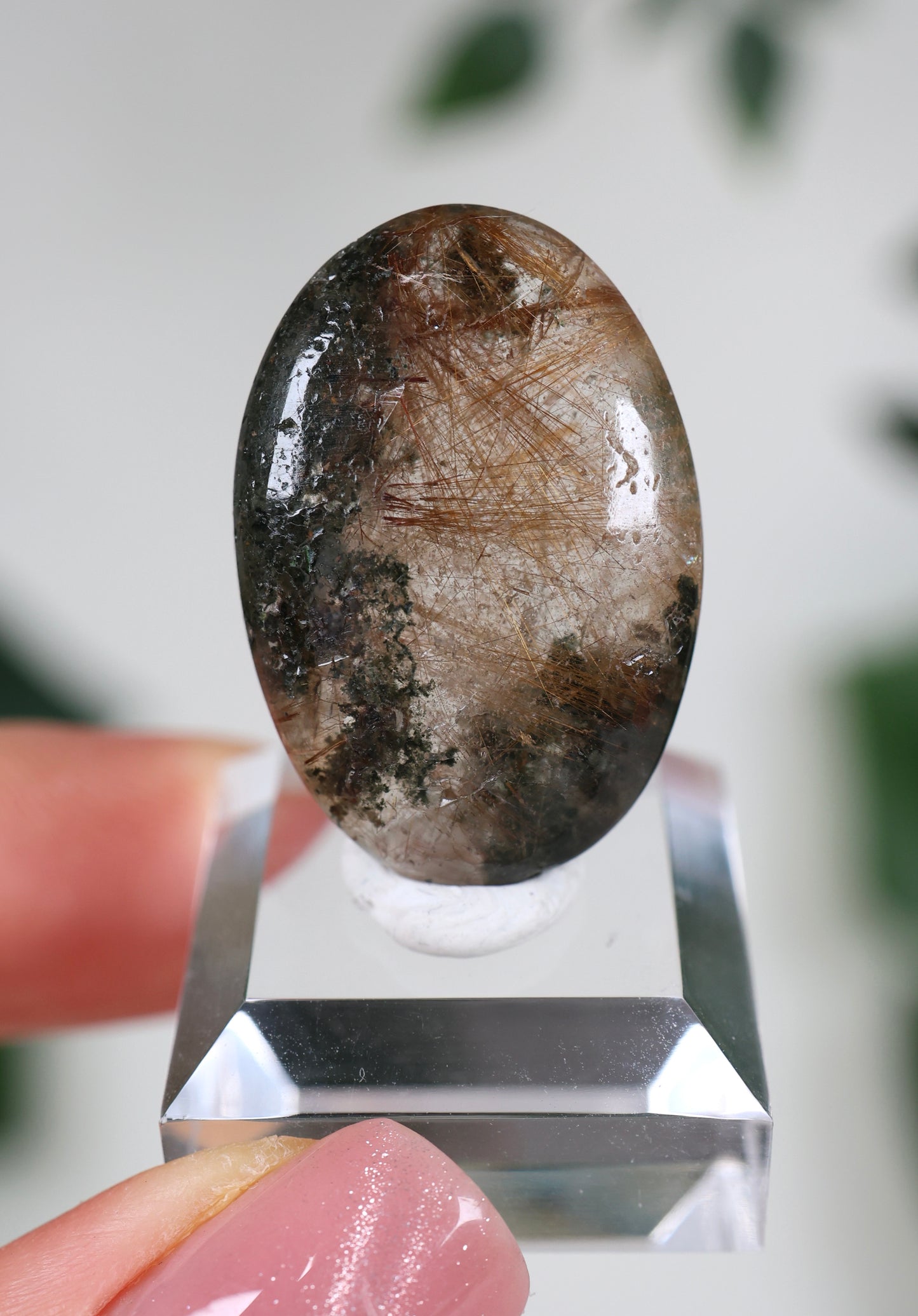 Himalaya Quarz x Chlorit x Rutil Cabochon - Auswahl