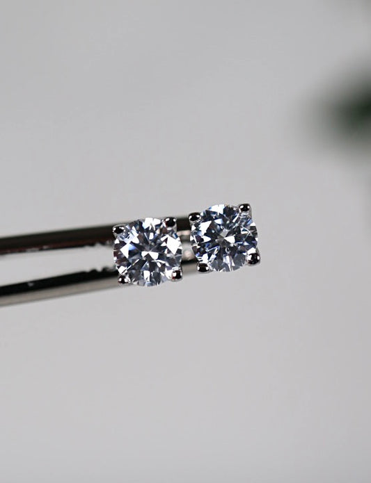 Veya Moissanit Ohrstecker 4,5mm - 0,8 ct. Silber