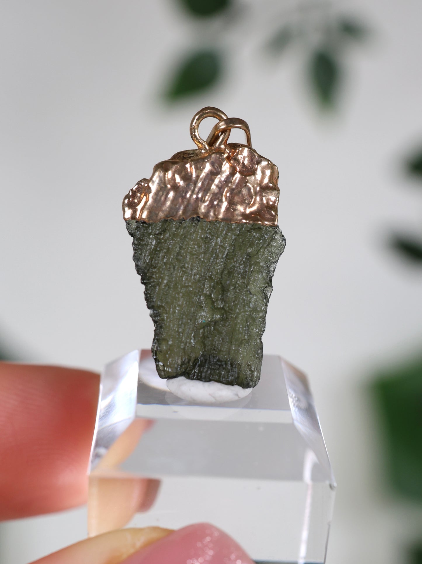 Moldavit Anhänger galvanisiert Sammlerstück Nr.197MO