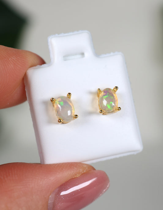 Helle Opal Ohrstecker Vergoldet - Auswahl