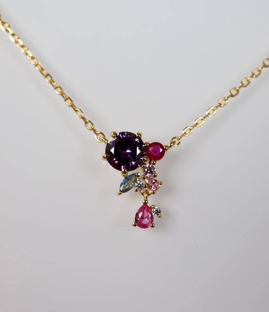 Midnight Rose - Necklace 925 Silver Gold-Plated