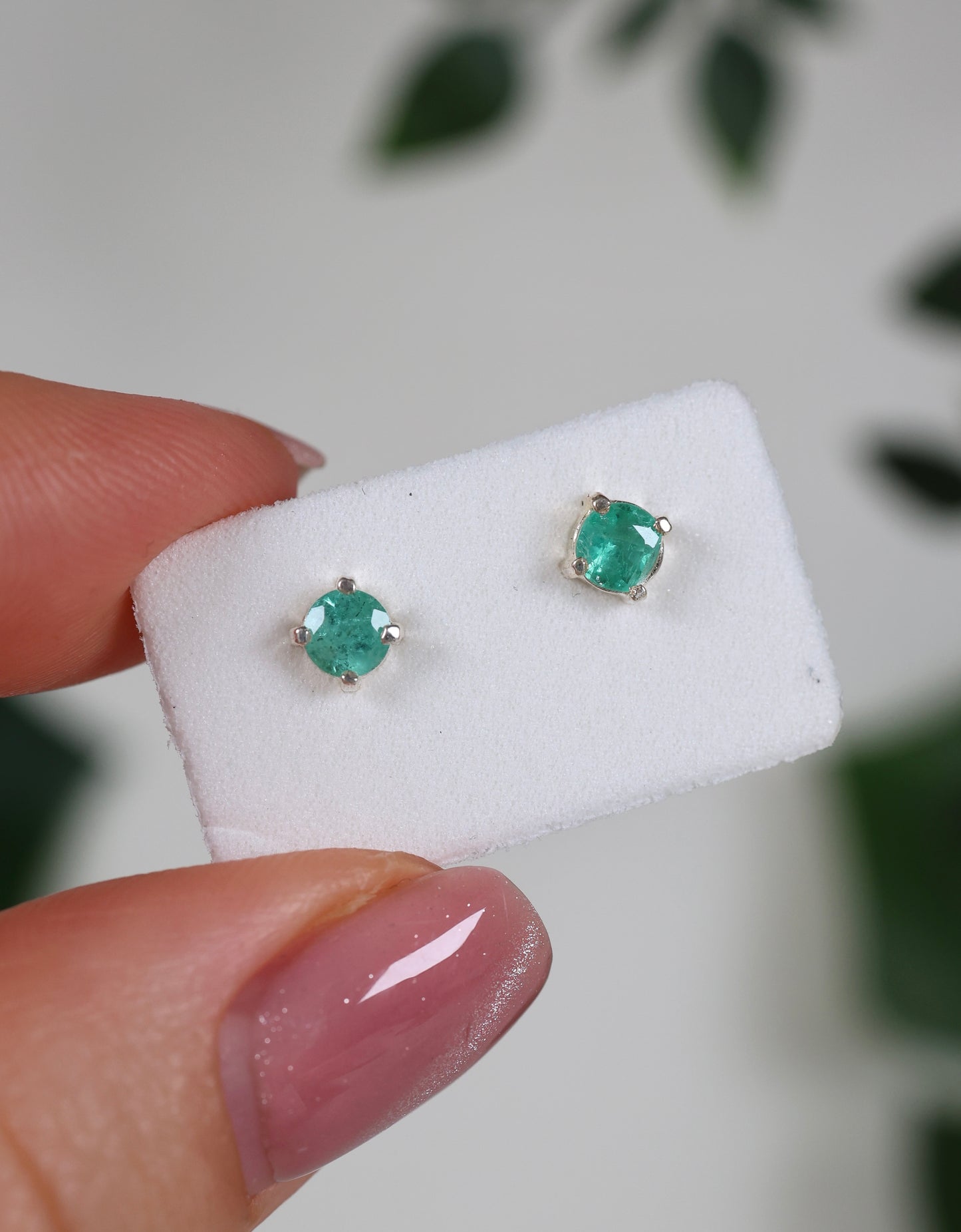 Smaragd Ohrstecker 925 Silber Nr.116SO