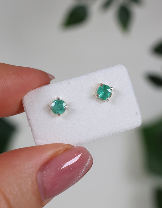 Smaragd Ohrstecker 925 Silber Nr.116SO