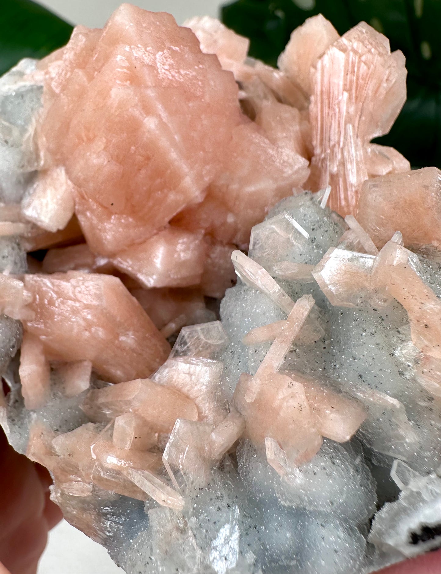 Blauer Chalcedon mit Stilbit Nr.155CS