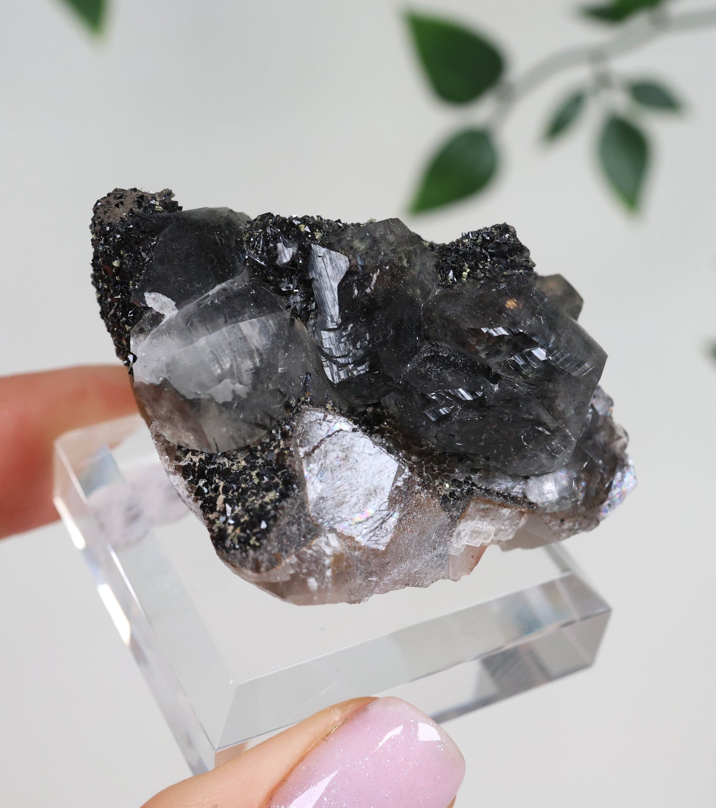 Dogtooth Calcite x Psilomelane x Pyrite x Pagoda Calcite No.130DC