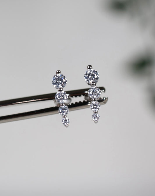 Seren Moissanit Ohrstecker - Piercing Silber