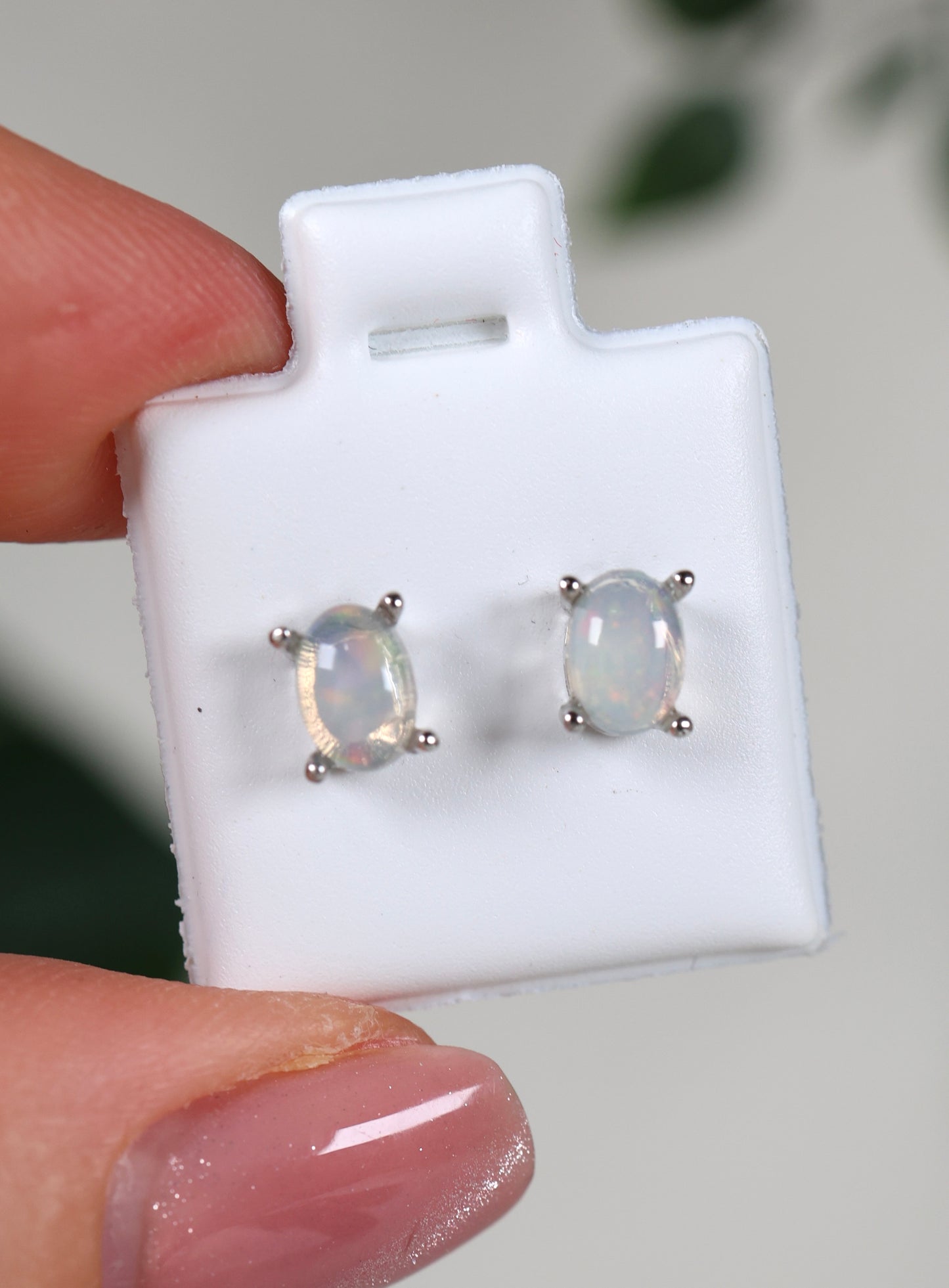 Helle Opal Ohrstecker 925 Silber - Auswahl