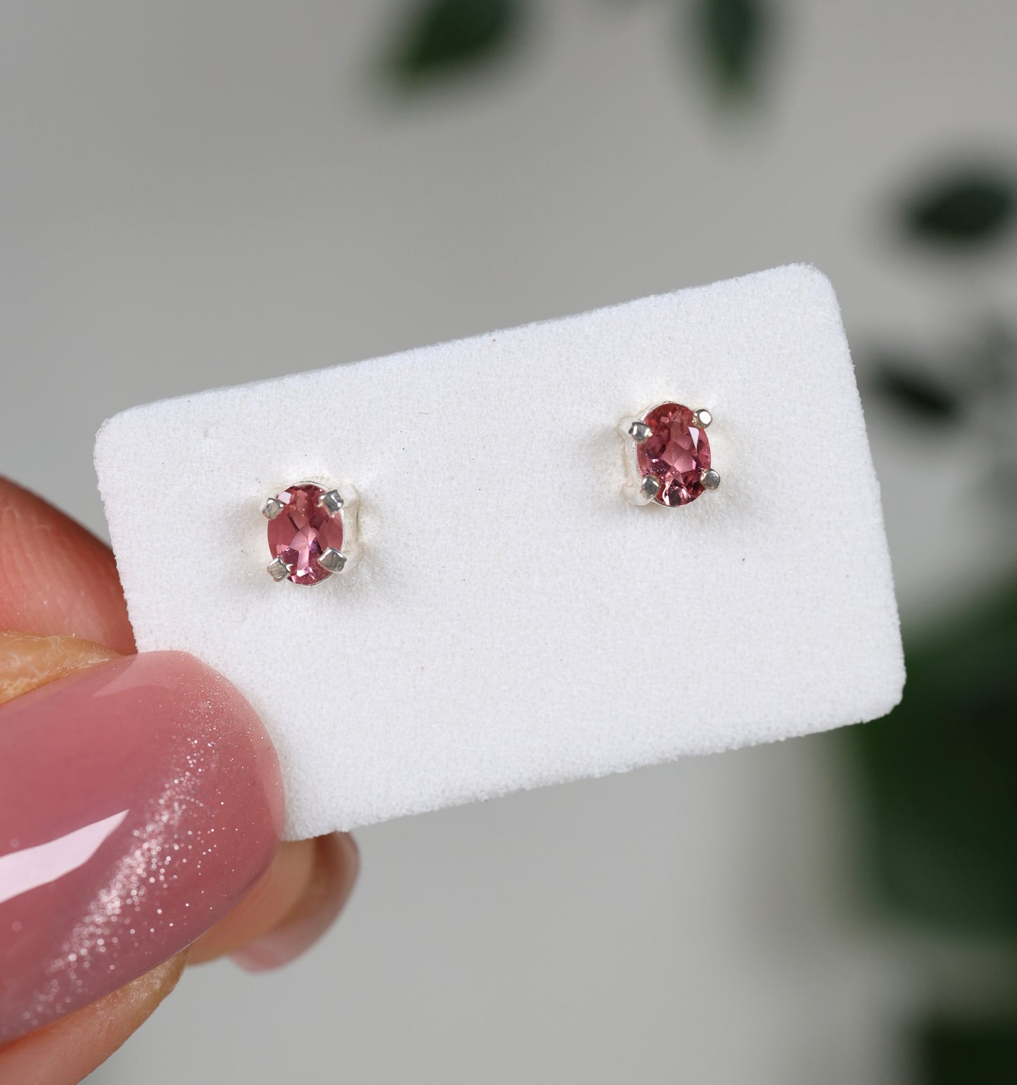 Pink Turmalin Ohrstecker 925 Silber Nr.73T1